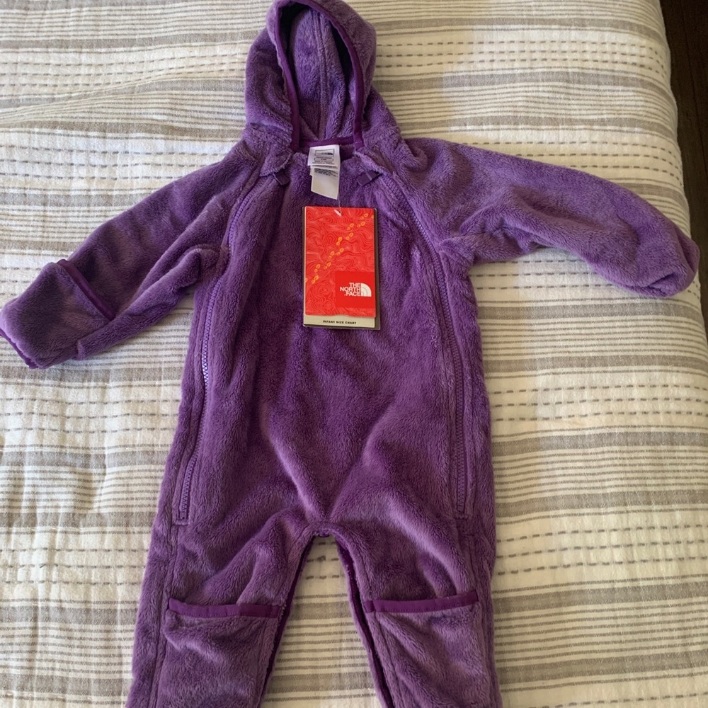 North Face Infant Baby Onesie New Purple 3-6Mo